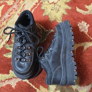 90s SKECHERS JAMMERS Chunky Black Platform Lace-Up Sneakers